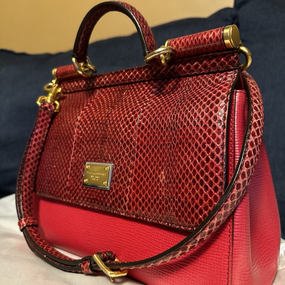 Dolce Gabbana Sicily - Genuine Leather - Medium Bag - Red